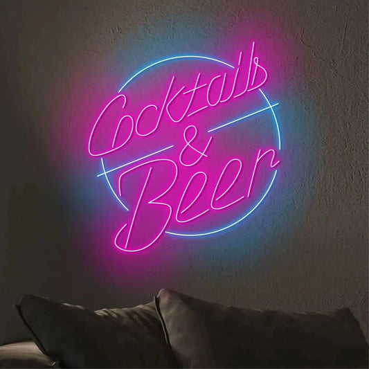 Enseigne néon Cocktails et Bières - Evidence.Luminaire